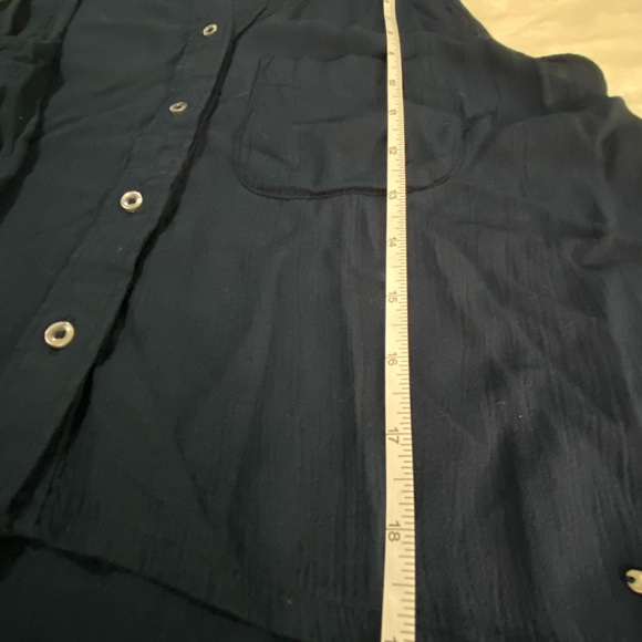 Abercrombie & Fitch Women's Size Medium Sleeveless Blouse Navy Blue Button Up - Picture 7 of 7